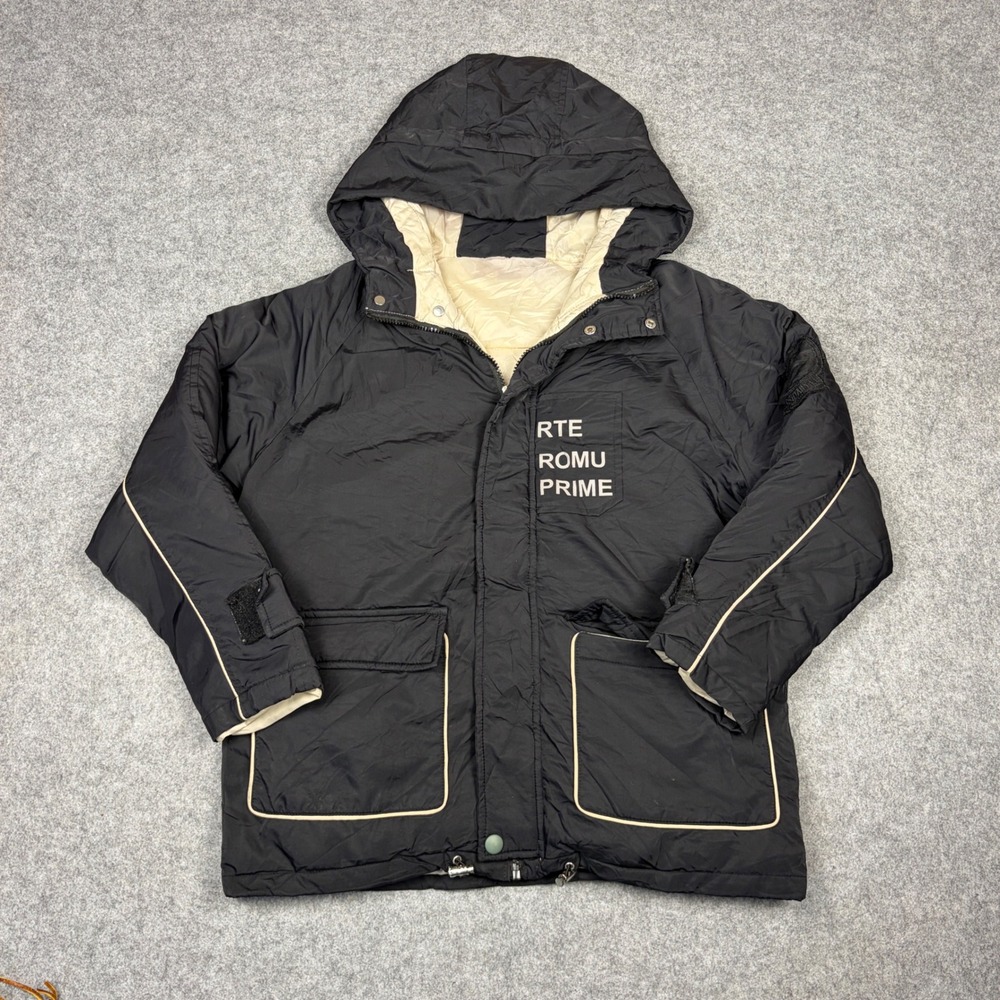 RTE ROMU PRIME BUCEKT Black Hooded Parka Utility Jacket Mens Size XL
